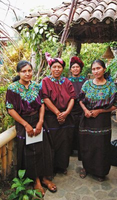 Mayan women in traditional dress, Lake Atitlan, Guatemala