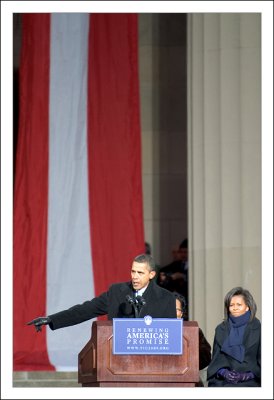 Obama at the Baltimore War Memorial Plaza January 17, 2009