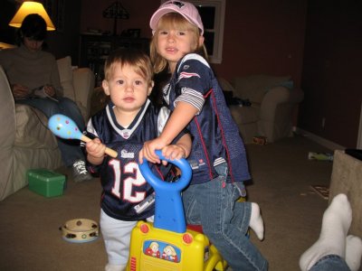 Julia and Ryan in their new Patriot gear