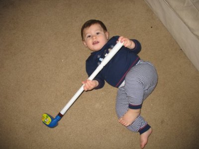 Ryan and his golf club