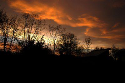 Sunset After Storm Front with Observatory