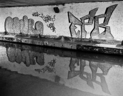 Canal bridge graffiti
