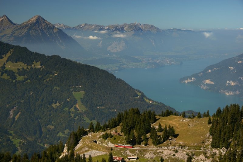 Hazy Lake Thun from Schynige Platte