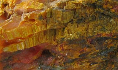 Getchellite in Orpiment Detail