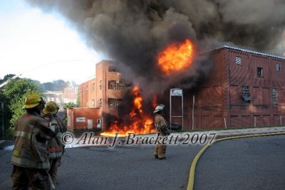 Uxbridge MA - Bernat Mills fire - July 21, 2007