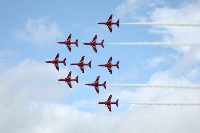 The red arrows