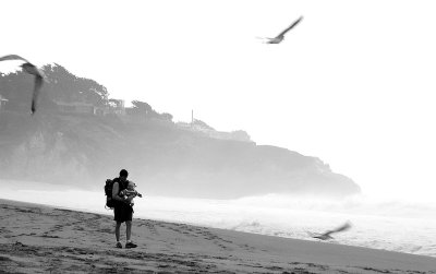 Walk on the beach BW.jpg