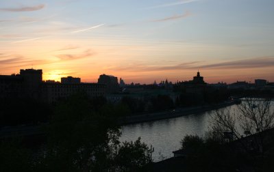 Sunset on Moscow river