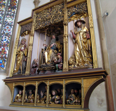 This altarpiece is entirely of wood