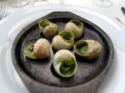 Escargots at Le Petit Cardinal restaurant