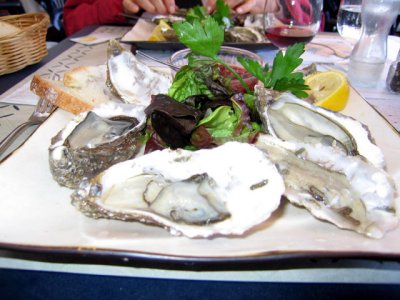 Lunch at restaurant La Marinire- oysters