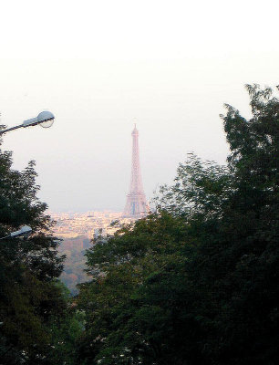 The Eiffel tower as seen from the memorial