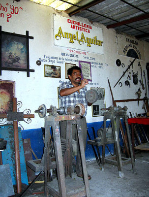 Angel Aguilar's cutlery and blacksmith workshop