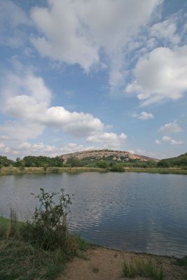 Moss Lake, Enchanted Rock and Clouds