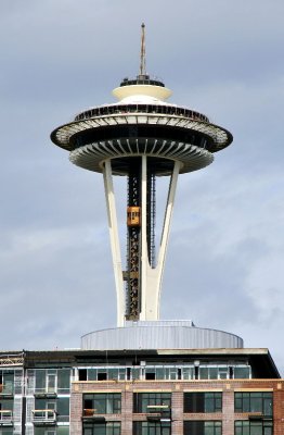 Space Needle and glass building