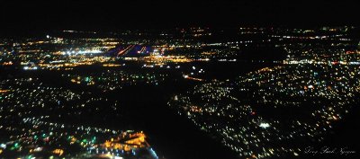 Palm Spring airport in sea of lights