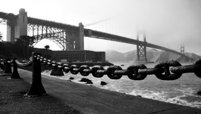 rusty links of Golden Gate area