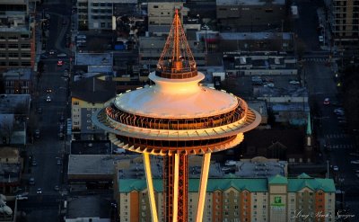 Christmas decoration on Space Needle