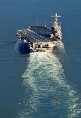 Angle deck on carrier