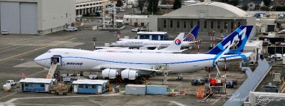 Big 747-8 at Boeing Field