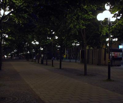 lighted pathway in Stockholm