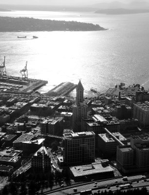 Smith tower and Puget Sound