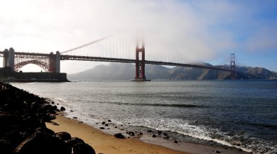 foggy over Golden Gate bridge