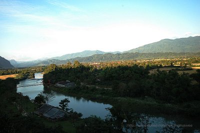 View of Song river from top of Tham Jang