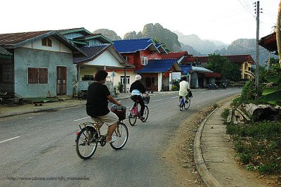Vang Vieng is so small that everything is easily reachable by foot or bike