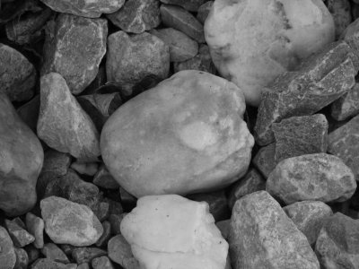 black and white rocks