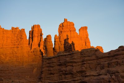 Fisher Towers at sunset