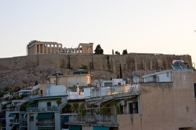 View of the Acropolis from our hotel balcony