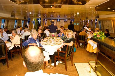 Enjoying meal while listening to Greek Folk Music