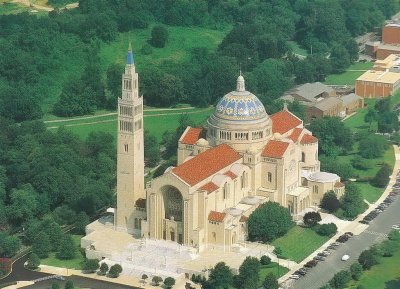 Aerial view of basilica