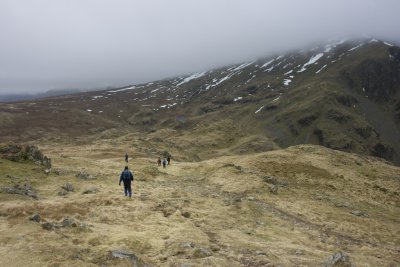 Descent from High Spy towardsa Dalehead Tarn