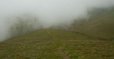 Coming out of the mist / cloud on the way to Meal Fell