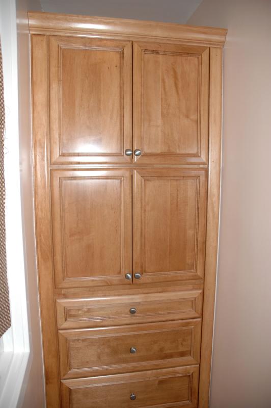 End of week six:  Linen closet/cabinet