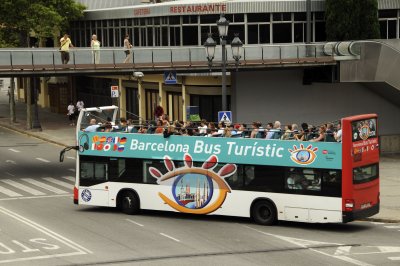 Sightseeing Bus Near the Convention Center