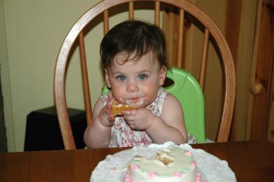 Juliana's First Birthday - the Mandatory Cake-All-Over-the-Face Picture