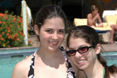 Lauren and Sam by the pool