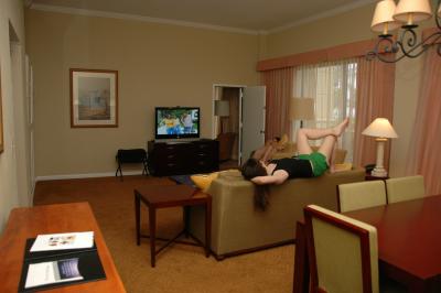 Watching TV at the Westin Rio Mar