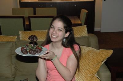 Chocolate strawberries for dessert