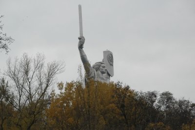 The Motherland Statue - a very large monument on top of  The Great Patriotic War Museum