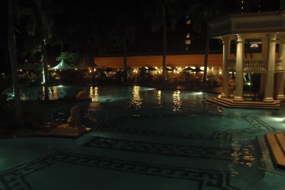 The Marriott at Kauai Lagoons pool at night