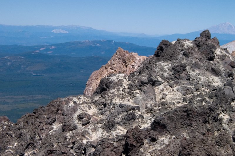 Over Lassens Crater---a glimpse of Mt. Shasta