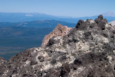 Over Lassen's Crater---a glimpse of Mt. Shasta