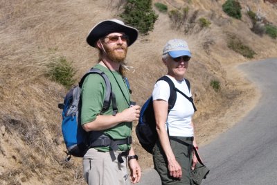 Rob and Susan on the island's perimeter road