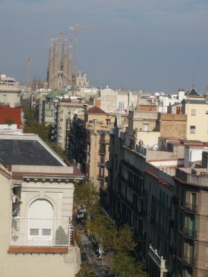View of Sagrada Familia from Casa Mila