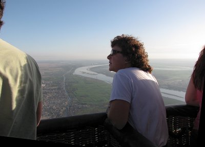 The Glick family from the Nile cruise enjoying the Nile view