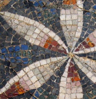 Detail from a photo taken closer to the mosaic.  Beautiful colored pebbles.